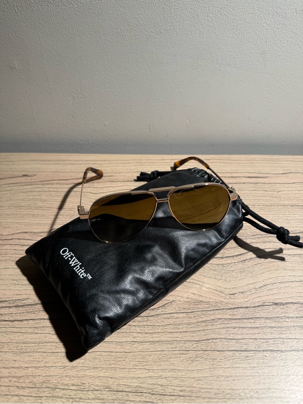 Off-White Gold Ruston Sunglasses